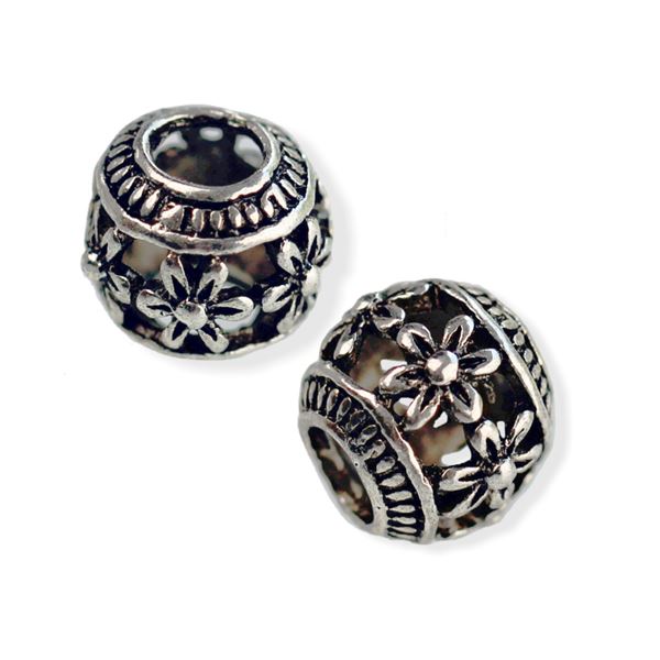 Kovov korlky 9,5x10 mm (otvor 4,4 mm)