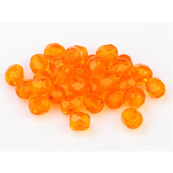 Brúsené korálky gulička 4 mm Oranžová (90000 00000) 100 ks