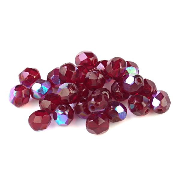 Brsen korlky gulika 6 mm erven (90120 28701) 50 ks
