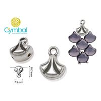 CYMBAL PADANASSA GINKO BEAD koncovka Starostrieborná