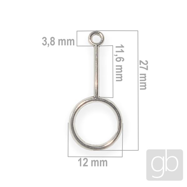 Filigrn zklad pre nunice 27 x 12 mm Starostriebro