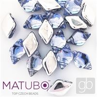 GEMDUO Matubo 8 x 5 mm Modrá + Strieborná S11C26901