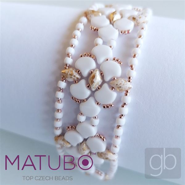 GEMDUO Matubo 8 x 5 mm Biela + Zlatá S22C03000