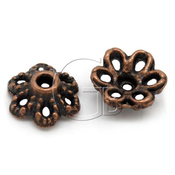 Kaplk zdoben staroMeden 6x6 mm (4 ks)