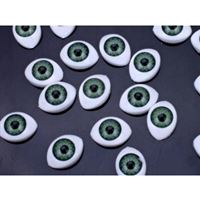 Oči bižutérne 14x10 mm Plast 1 ks Zelená