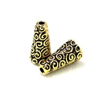 Kaplík biutérny zdobený 9x18mm Starozlato