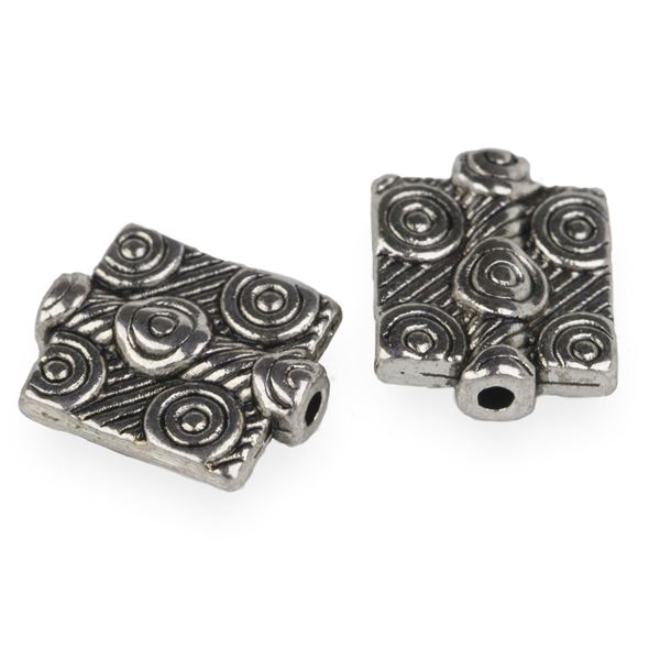 Kovov korlky 12,5x10x3 mm (otvor 1,2 mm)