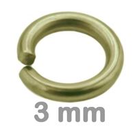 Spojovací krouky jednoduché 3 mm Staromosaz 10 ks
