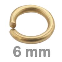 Krúžok spojovací jednoduchý ZLATÝ 6 mm (10 ks)