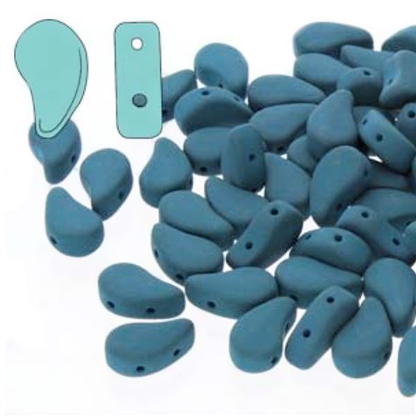 PAISLEY DUO 8 x 5 mm Matte Velvet Dark Teal Tyrkysov  PD8502010-29530