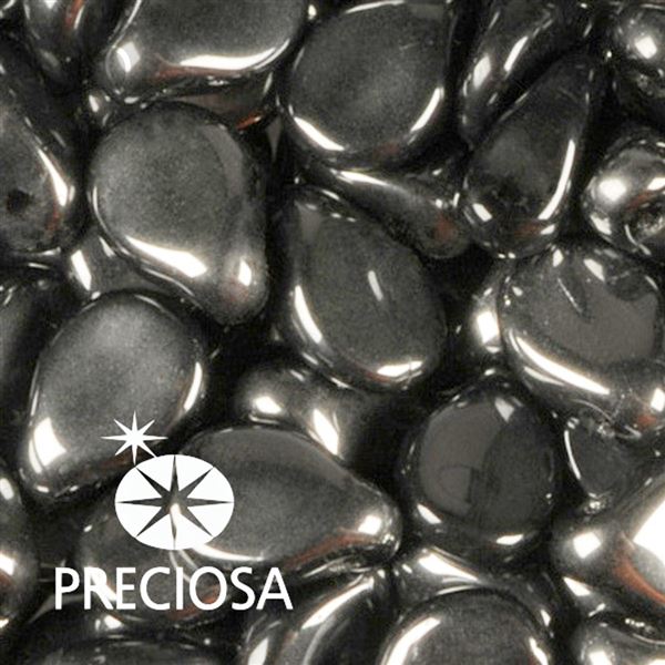 Preciosa PIP korlky 5 x 7 mm 25 ks ern Hematit 23980-27200