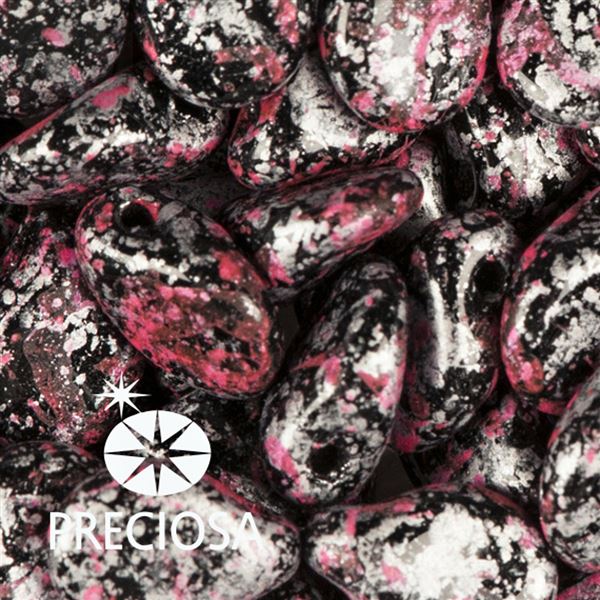 Preciosa PIP korlky 5 x 7 mm 25 ks ierna Ruov 23980-45708