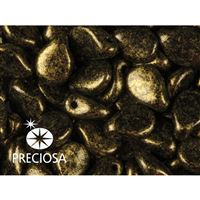 Preciosa PIP korálky 5 x 7 mm 25 ks ierna Zlatá 23980-56902