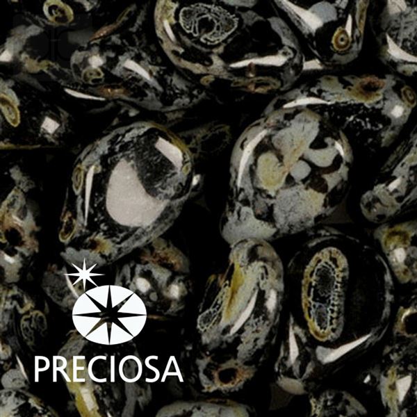 Preciosa PIP korlky 5 x 7 mm 25 ks iern Travertin 23980-86805