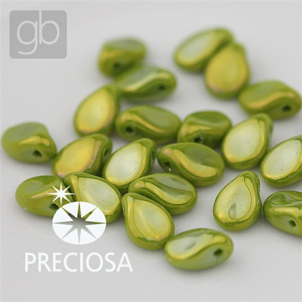 Preciosa PIP korálky 5 x 7 mm 25 ks Zelená 53420-21415
