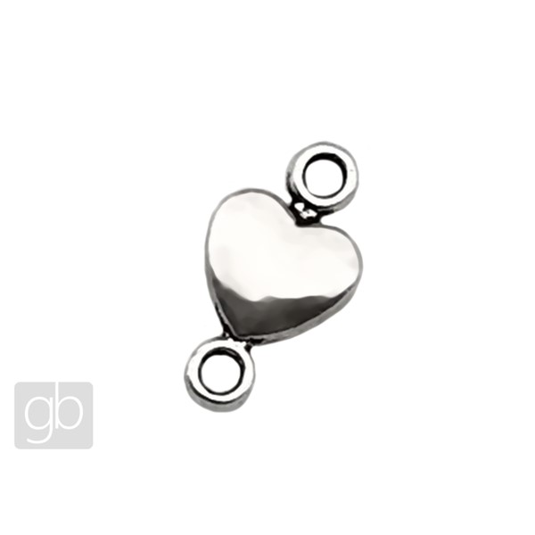 Prvesok srdce konektor 15 x 8 mm Platina