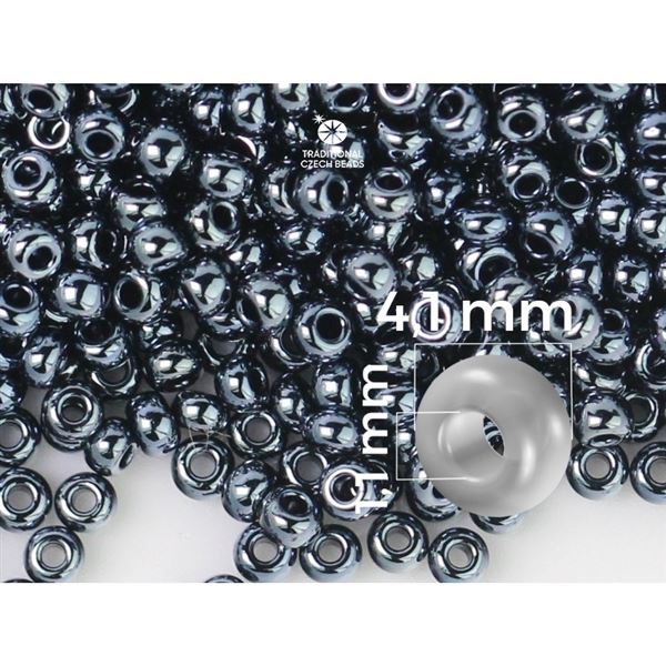 Preciosa rokajl 6/0 4,1 mm Hematit (49102) 50 g
