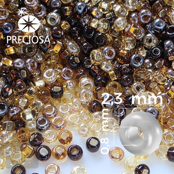 Preciosa rokajl MIX  8/0 2,9 mm Hnedá PRM067 50 g