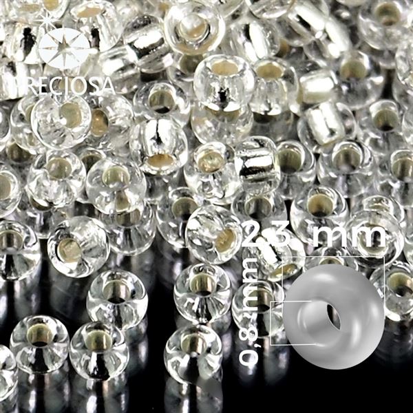 Preciosa rokajl 10/0 2,3 mm 20 g Číra 78102