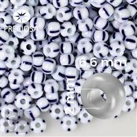 Preciosa STRIPED rokajl 1/0 6,6 mm 20 g Modrá Biela 03330