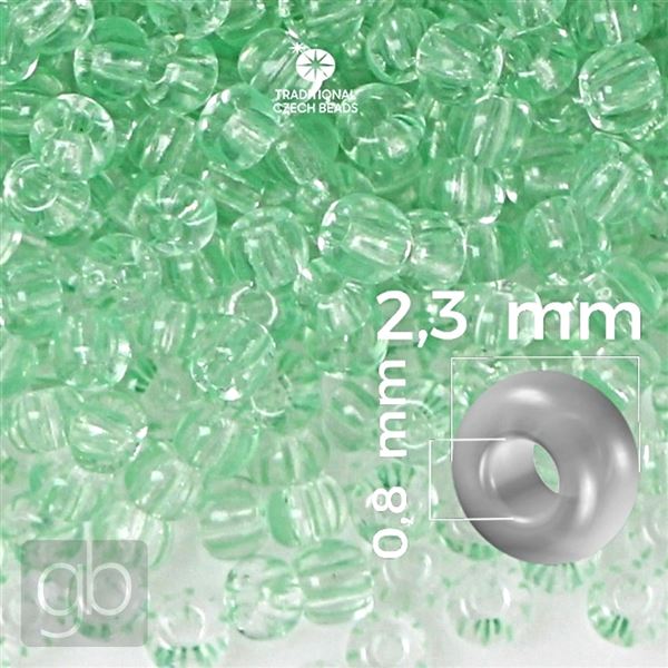 Preciosa STRIPED rokajl 10/0 2,3 mm 20 g Zelená Čirá 00851