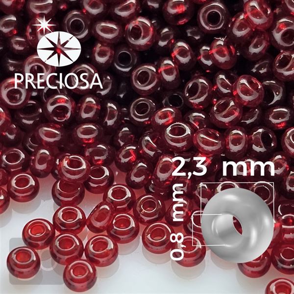 Preciosa rokajl 10/0 2,3 mm 50 g Červená 90120