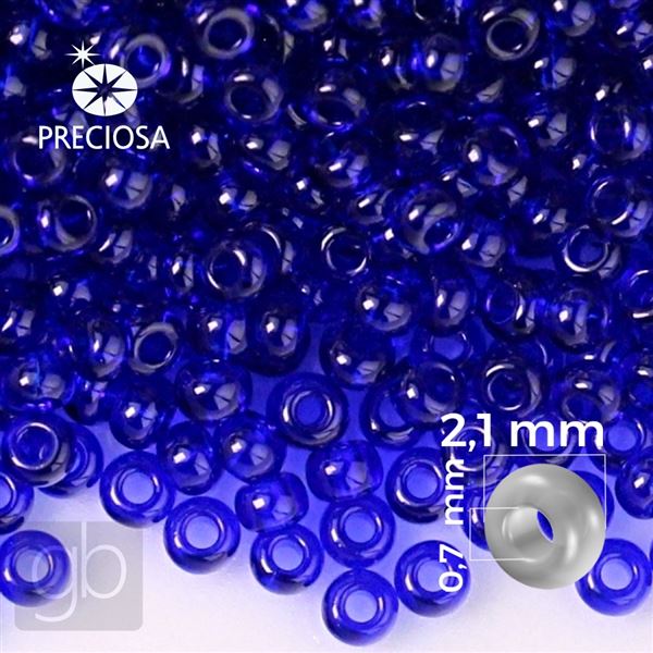 Preciosa rokajl 11/0 2,1 mm 50 g Modrá 30100