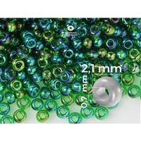 Preciosa STRIPED rokajl 11/0 2,1 mm Zelená (51120) 20 g