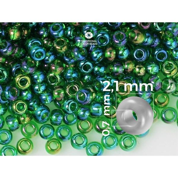 Preciosa STRIPED rokajl 11/0 2,1 mm Zelen (51120) 20 g