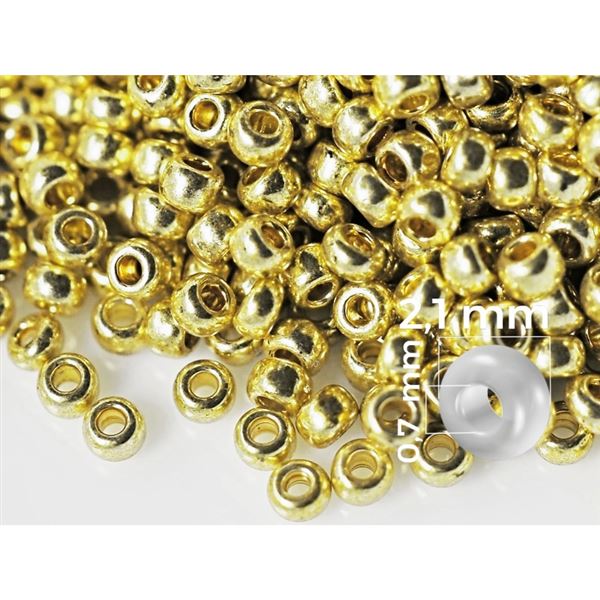 Preciosa korlky rokajl 11/0 2,1 mm Zlat (18586) 20 g