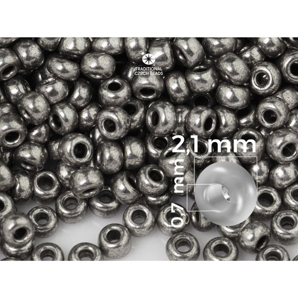 Preciosa korlky rokajl 11/0 2,1 mm Nikl (18549) 20 g