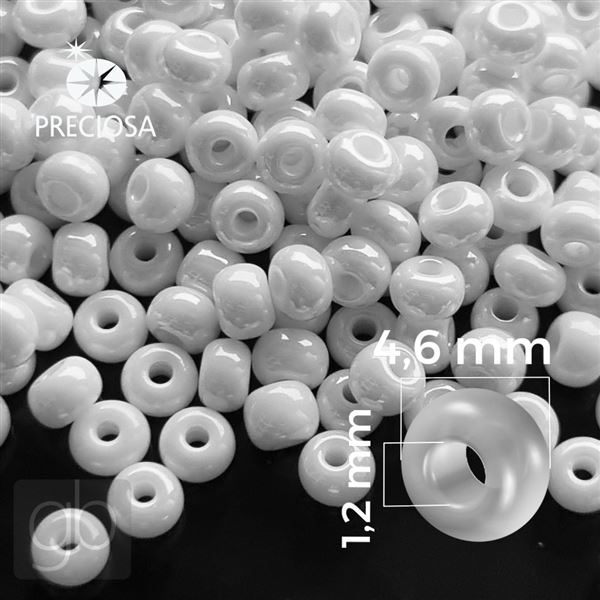Preciosa rokajl 5/0 4,6 mm 50 g Biela 46102