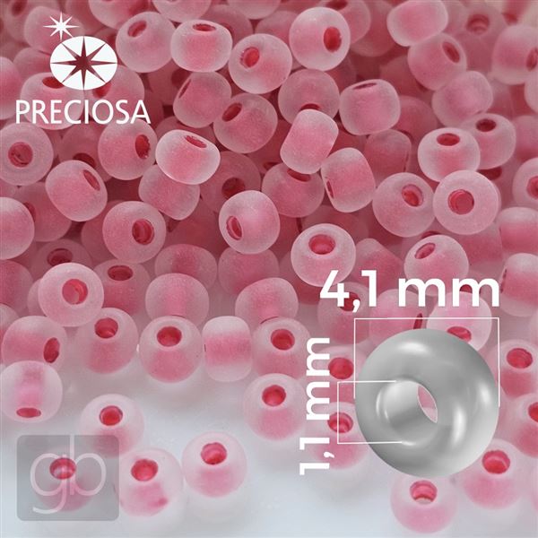 Preciosa rokajl 6/0 4,1 mm 20 g Pink MAT 38398