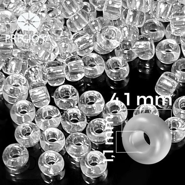 Preciosa rokajl 6/0 4,1 mm 50 g Číra 00050