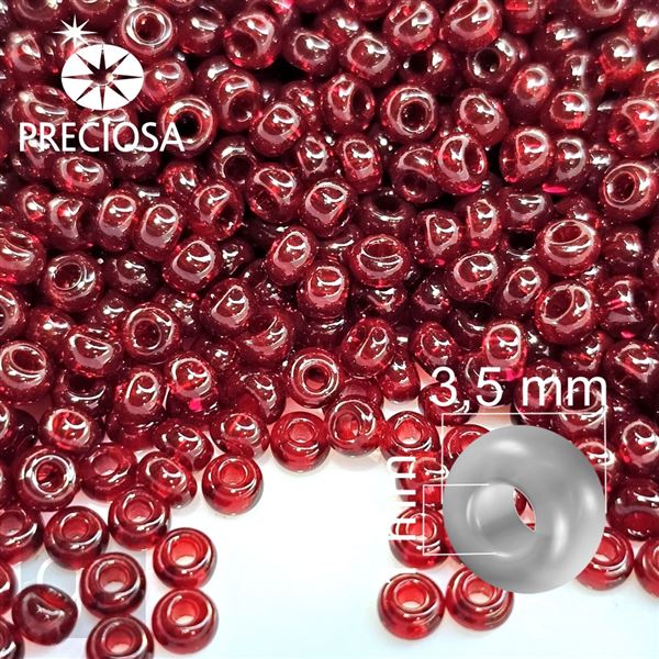 Preciosa rokajl 7/0 3,5 mm Červená 90120 20 g