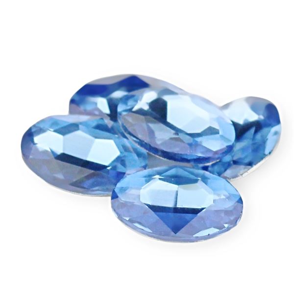 Ovl rivoli sklenen Modr 18x13x5 mm