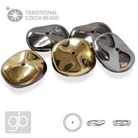 PRECIOSA RIPPLE 12 mm 5 ks 00030-98547 Zlatá Hematit 