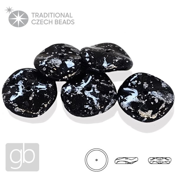 PRECIOSA RIPPLE 12 mm 5 ks 23980-45702 ierna Strieborna