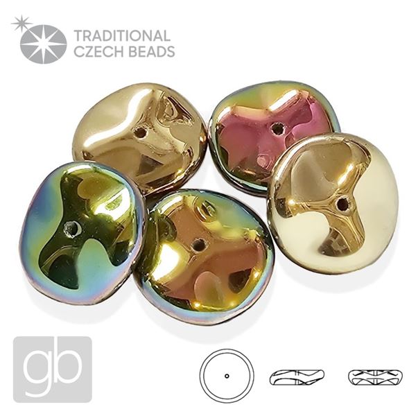 PRECIOSA RIPPLE 12 mm 5 ks 00030-98546 Zlat Iris