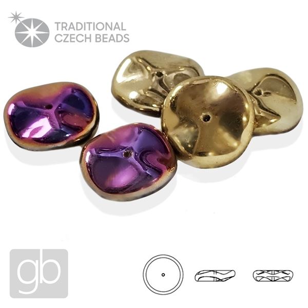 PRECIOSA RIPPLE 12 mm 5 ks 00030-98545 Zlat Fialov