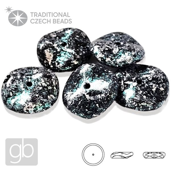 PRECIOSA RIPPLE 12 mm 5 ks 23980-45707 ierna Zelen Strieborn