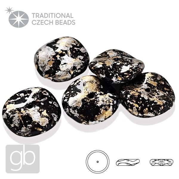 PRECIOSA RIPPLE 12 mm 5 ks 23980-45704 ierna Strieborn Zlat