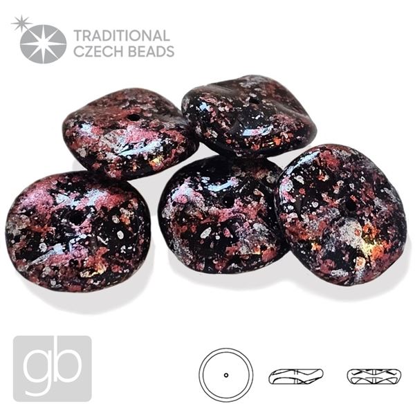 PRECIOSA RIPPLE 12 mm 5 ks 23980-45708 ierna Strieborn Ruov 12 mm 5 ks