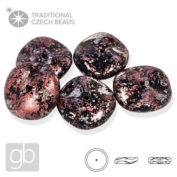 PRECIOSA RIPPLE 12 mm 5 ks 23980-45705 ierna Strieborn erven