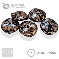 PRECIOSA RIPPLE 12 mm 5 ks 23980-45709 ierna Strieborná Hnedá