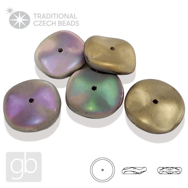 PRECIOSA RIPPLE 12 mm 5 ks 00030-98849 Zlat Iris