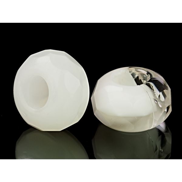 Korlky ambala 13x7 mm (otvor 5 mm) Biela SAM033