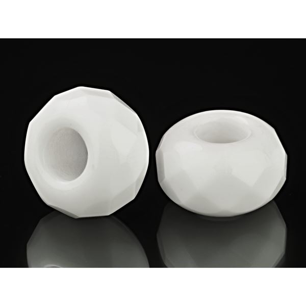 Korlky ambala 13x7 mm (otvor 5 mm) Biela SAM034