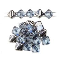 Silky Beads Dia 6x6 mm Modrá+Hematit (20210 27401)