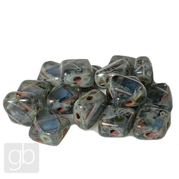 Silky Beads Dia 6x6 mm Modrá Travertin